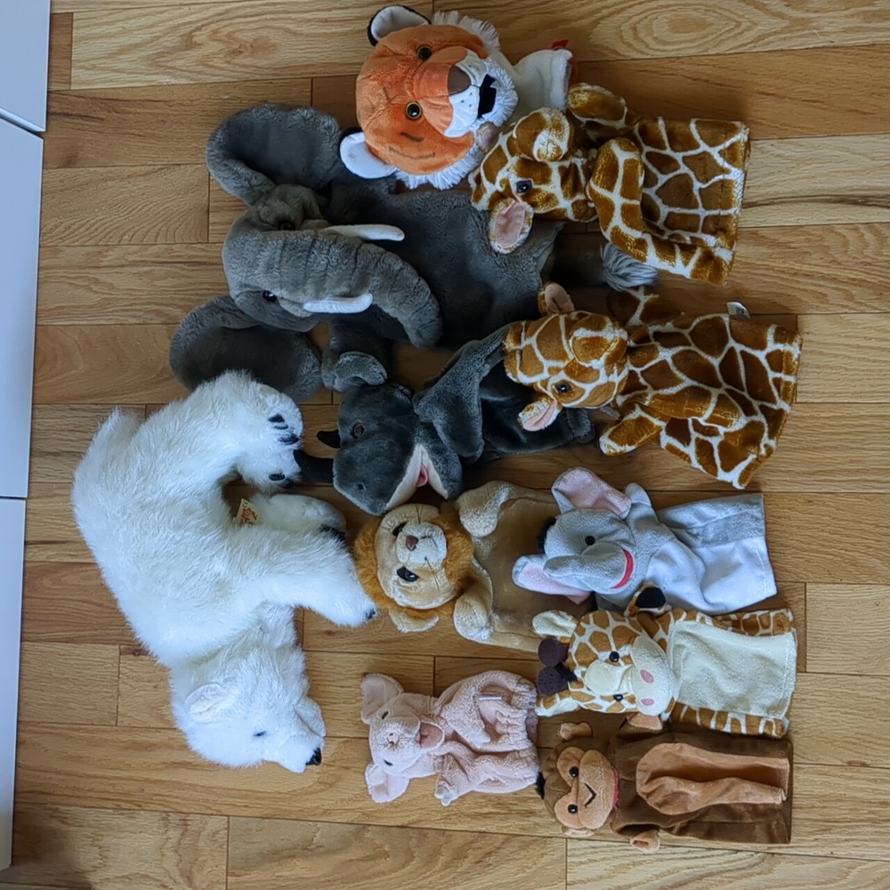 Plush Animal Hand Puppets Lot